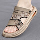 [Direktverkäufe vom Hersteller] Männersandalen für Herren, die Nicht-Schlupf-Drive-Dual-Purple-Hausschuhe für Sommer im Freien Mode Sandalen Strandschuhe Khaki 41 tragen