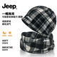 JEEP neck scarf hat men's winter cold-proof dual-purpose scarf cycling neck windproof mask women's warm neck protector black blue soft and skin-friendly fast delivery丨Jeep genuine