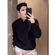 Kuraishi Kazuki light luxury trendy brand high-end Henry collar sweater men's autumn and winter new style inner casual solid color bottoming sweater gray L