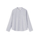 无印良品（MUJI）女式 法兰绒 立领长袖衬衫 女士衬衣外套 25年秋季新品 女装 浅灰色 S (155/80A)