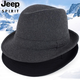 JEEP SPIRIT hat men's spring and autumn hat men's hat winter woolen warm autumn and winter jazz hat for middle-aged and elderly people winter hat 1-black M (56-58cm)