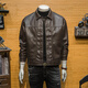 JAGR trendy brand leather jacket men's new spring and autumn motorcycle leather jacket casual top trendy men's leather jacket black black 2XL