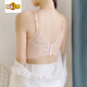 MIDNITE STAR New Style French Sexy Lace Underwear Women's Small Breast Gathering and Secondary Breast Support Large Flower Embroidery Wireless Bra Cover Shrimp Powder Set 70A 32/70#AB Tong Cup