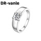 DR platinum men's moissanite ring pt950 diamond ring smooth wedding ring proposal engagement ring Valentine's Day gift 1 carat D-E color/extreme white gift box + certificate PT950 live mouth (size adjustable)