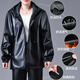 Liyang Leather Jacket and Leather Pants Suit Men's and Women's Work Clothes Spring and Autumn Wear-resistant Labor Protection Windproof, Waterproof, Oil-proof and Dustproof Loose Jacket Leather Jacket and Leather Pants Suit (without velvet) 5XL 180-200Jin Jin equals 0.5 kg