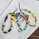 Original hand-made beaded mobile phone hanging chain lanyard cute child fun wrist short ccd camera chain hanging decoration cartoon Oriki Bear