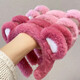Autumn and winter new style strawberry bear furry headband Korean version cute little animal cute face wash high head headband hair accessory pink