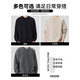 MiiOW Right Shoulder Sleeve Loose Sweater Henley Collar Long Sleeve Men's Spring and Autumn T-shirt Breathable Bottoming Shirt Top Black XL