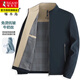 Woodpecker Jacket Men's Autumn and Winter New Casual Plush Velvet Thickened Stand Collar Jacket Men's Middle-aged and Old Dad Clothes Spring and Autumn JD1022/9967 Haqing Green Regular XL /180 (recommended 130-145Jin Jin equals 0.5kg)