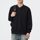 American retro heavyweight sweatshirt men's spring trendy Henry collar pullover jacket men's spring and autumn long-sleeved POLO shirt black XL suitable for 145-160Jin Jin equals 0.5 kg