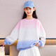 Pitt Girls Sweatshirt Frühling und Herbst 2025 Neuer Herbstanzug Girls -Gradient Langarm Mode Kinder -Top -Herbst 4891 Pink -Ablauf + 13068 Jeans [Set] 160 cm