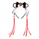 Mengdong children's wig braided hairband, ancient style tassel flower bun, girl's Hanfu headwear, one-piece lazy headband hairpin, pillow flower sleeping * 1 headband diameter 12cm, tassel about 20cm long