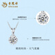 Lao Fengxiang PT950 platinum snowflake pendant for women, new fashionable platinum necklace, birthday gift for girlfriend and wife, platinum snowflake pendant, about 1g, free silver chain + brand gift box