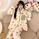 Catman's new coral velvet pajamas for girls in autumn and winter, cute crocodile warm home clothes, sweet coral velvet suit