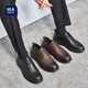 Hai Lan House HLA leather shoes men's brogue breathable business casual shoes men HAAPXM1EAV069 black 41