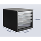 
Deli (deli) desktop file cabinet 9775 office file box a4 drawer five-layer plastic desktop storage and sorting cabinet 9794 with lock 4 layers of gray