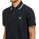 Fred Perry Men's Two-Color Lapel Men's POLO Shirt M12157 Made in UK Clothing Underwear Casual Business Black / Champagne One Size M