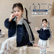 G.duck Girls Spring Jacket 2025 New Style Children's Jacket Spring and Autumn Korean Style Loose Girl Stand-up Collar Sun Protection Jacket Picture Color 110
