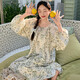 2025 autumn long-sleeved nightgown for women sweet loose princess style pajamas for women long pull-ups can be worn outside home clothes A13064: Mixing Fanhua bra nightgown XL (165-170cm, 120-140Jin[Jin equals 0.5 kg])