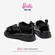 Barbie Girls Campus Black Leather Shoes Spring and Autumn Girls Soft Sole Small Leather Shoes Little Girls Princess Shoes DA6917 Black 31