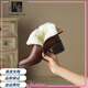 Fanglin (Fanglin) Bottes de neige intégrées de fourrure de vache de première couche pour femmes en hiver plus en velours épaissi des chaussures de coton courtes bottes du nord-est martin noir 36 (230 mm)