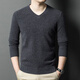 EMZ Ordos pure wool sweater men's autumn and winter thickened V-neck sweater loose inner knitted base V-neck/dark gray V-neck/dark gray L 170 recommended 115-130 Jin Jin equals 0.5 kg