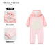 Teenie Weenie Kids Bear Children's Clothing 25th New Autumn and Winter Men's and Women's Baby Cartoon Zipper Jumpsuit Pink 80cm