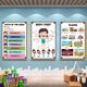 Er Jiangong Englisch Klassenzimmer Wandlayout Dekoration Buch Ecke Bilderbuch Bibliothek Englisch Poster Wandaufkleber Kindergarten Hang Painting 31-Illness [50 Breite x 70 Höhe] CM_KT Board + Golden Pvc Edge [gleiche Herrscher