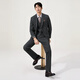Seven Brand [Retro Stripe Three-Piece Set] Suit Set with Vest Men's 2025 Autumn New Style Glass Neck Suit [Retro Stripe Three-Piece Set] Charcoal Gray 44 (B44)