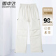 Snow Flying Women's Down Pants Autumn and Winter Elastic Waist Lace Casual Warm Outerwear Down Pants Women's Black 170