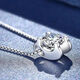 Pt950 platinum imported moissanite necklace 18k rose gold bull head four-claw diamond necklace clavicle single pendant for women 2.9g platinum 50 points + box chain 45cm