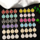 
1 DIY jewelry accessories double-sided oil drop bracelet earrings small pendant oil drop 26 English alloy pendant white double-sided oil drop English-12244 A