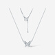 Saturday Fu PT950 Platinum Necklace for Women Butterfly Platinum Pendant Birthday Gift B0620962 About 4.24g 40+5cm