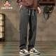 Paul Frank Jeans Men's Trendy Autumn Loose Straight Pants Men's Versatile Casual Pants Men's Pants Gray L