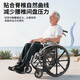 Dihu three-fold manual wheelchair for the elderly, lightweight travel trolley, foldable and portable for the elderly