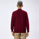 Hengyuanxiang 100% sheep wool pure wool sweater men's autumn and winter vertical striped sweater top thickened half-high zipper sweater dark red M /170/88A