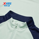 XTEP children's clothing children's long-sleeved tops versatile spliced stand-up collar half-zip base layer light grass green 140
