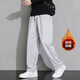 Liyang Autumn 2025 New Straight Leg Loose Sweatpants Men's Korean Fashion Sports Pants Simple Versatile Drape Casual Pants Plus Velvet Style Straight Leg Black 2XL (Suitable for 130-145 Jin Jin equals 0.5 kg)
