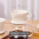 Hand-brewed coffee filter cup, fan-shaped ceramic filter funnel, sharing pot, hand-brewed coffee pot set for home use, small fan-shaped filter cup - white (serves 1~2 people)