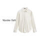 Massimo Dutti Autumn and Winter New Product 2025 Women's French Elegant Quiet Luxury Style High-Quality Bat Sleeve Satin Shirt 05152952 Silver XS (165/84A)