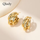 Qlady gold multi-layer earrings for women light luxury niche high-end silver needle earrings for women 2025 new light luxury earrings earrings
