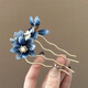 LANSILL new Chinese style gradient blue glazed flower hairpin headwear women's ancient style cheongsam hair comb hairpin accessories national style birthday gift F3558 gradient blue glazed hairpin
