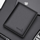 Känguru (Kangaroo) Wallet Herren Kurzer Leder Brieftasche vertikaler Stil 2025 Neues trendiges Reißverschluss Kuhlatten-Ultra-dünn verdickter Brieftasche schwarz (mit Reißverschluss