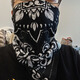 Shiganu's new product skull print retro square scarf men's headscarf hiphop motorcycle riding facial scarf scarf scalp black