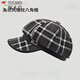 Woodpecker woolen retro plaid khaki beret British style street style khaki painter hat for women and men newsboy plaid octagonal hat black M (55-58c) string adjustment
