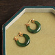 Small Silver Craftsman Tian Jade Earrings Women's Jasper National Style Earrings Light Luxury Premium 925 Silver Earrings Earrings Earrings Jade Earrings