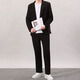 GOKU men's casual suit Korean high-end youth dress formal suit handsome style black suit + pants 2XL weight 160-180Jin Jin equals 0.5 kg