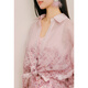 OBBLIGATO Olivia summer floral print pleated waist suspender suit dress light rose pink shirt M