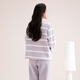 Fenton Pajamas Women's Anti-static Double-sided Velvet 2025 New Thick Warm Pajamas Women's Striped Loose Home Clothes