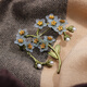 DFANK brooch for women, anti-exposure, simple, student forest style, versatile and atmospheric, ins trendy female corsage, sweater accessories pin, forget-me-not brooch